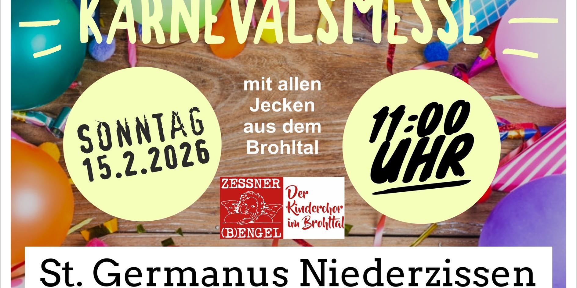 Einladungsplakat zur Karnevalsmesse